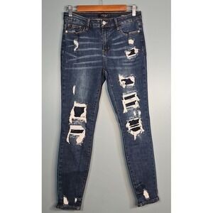 Judy Blue Women's Skinny Fit Stretch Distressed Blue Dark Wash JB8864 Size 9/29